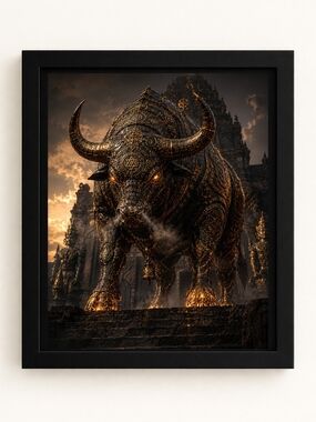 8x10 Framed Wua Thano Bull A.i. Art Print